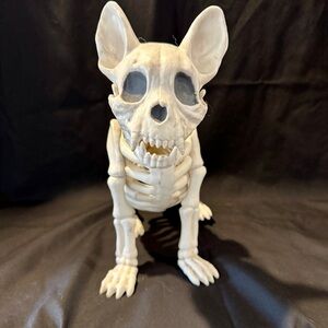 Spooky White Skeleton Dog Decor